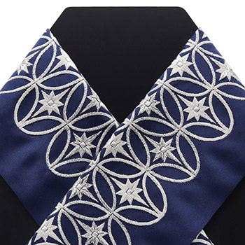 刺繍半衿(スタッズ七宝)【和風館ICHI×いち利モール】