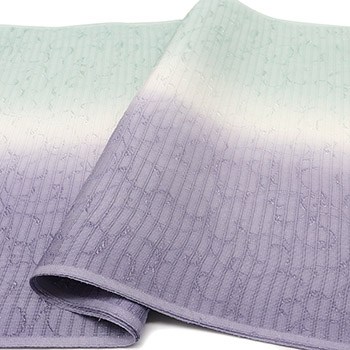 銀通し絽帯揚 (唐草/縦ぼかし)