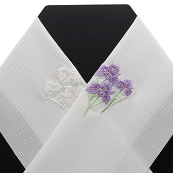 刺繍楊柳半衿(アヤメ)【いち利モールオリジナル】