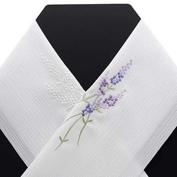 刺繍楊柳半衿(ラベンダー)【いち利モールオリジナル】