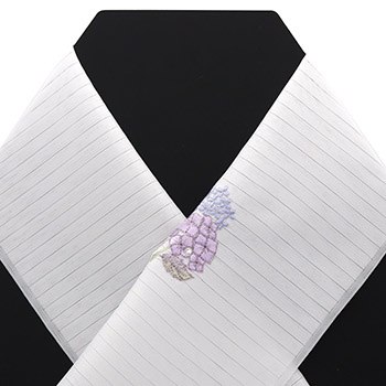 ワンポイント刺繍絽半衿（あじさい/燕）【銀座いち利オリジナル】