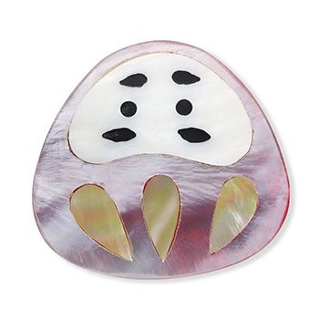 貝帯留（だるま）【リオン工芸】