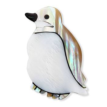 貝帯留（ペンギン）【リオン工芸】