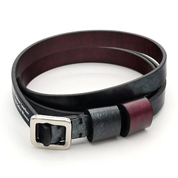 本革帯締めベルト『琳派シルバー』【カレンブロッソ】