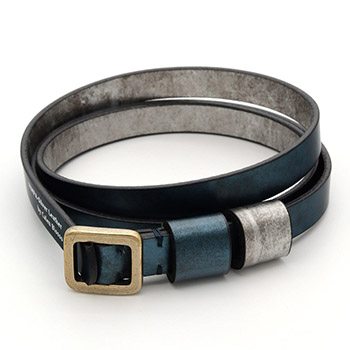 本革帯締めベルト『琳派シルバー』【カレンブロッソ】