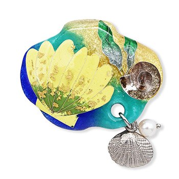 京七宝焼帯留『SHELL』【wayuplus×いち利モール】