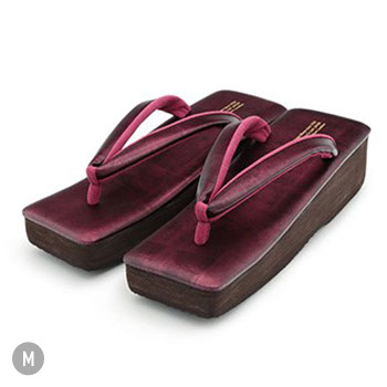 本革カフェ草履（スクエア型）『琳派シルバー』【カレンブロッソ】