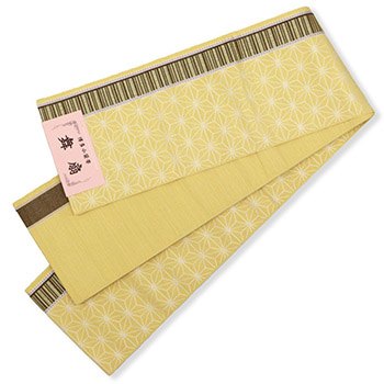 博多小袋帯（麻の葉/片縞）『舞扇』