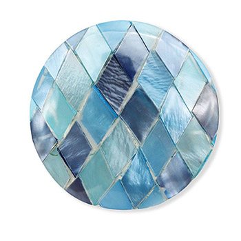 貝帯留（チェック/ラウンド）【リオン工芸】