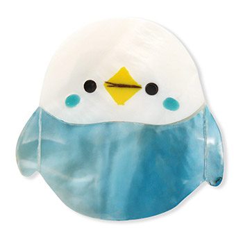 貝帯留（インコ）【リオン工芸】