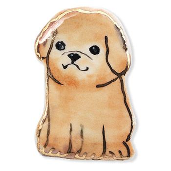 清水焼帯留（プードル）【馬籠静】