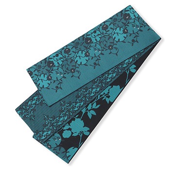仕立て上がり3WAY博多小袋帯(花輪&シルエット/レース調)【召しませ花×協和織工場】