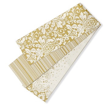 仕立て上がり3WAY博多小袋帯(ダマスク&星月/横段)【召しませ花×協和織工場】