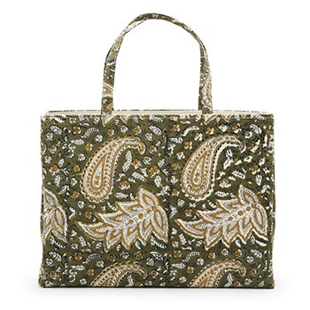 ブロック染めバッグ(ペイズリー)『オリエンタル更紗』