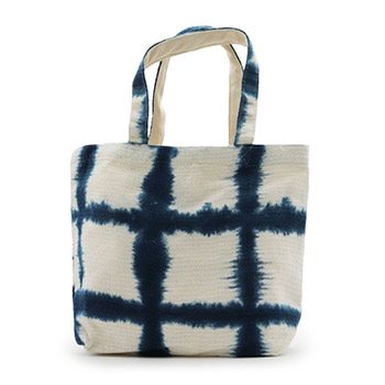 藍染めミニトートバッグ(格子)