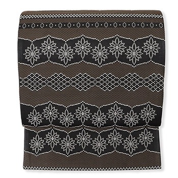 新品 仕立て上がり博多袋帯（花横段）【協和織工場】