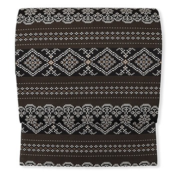 新品 仕立て上がり博多袋帯（花菱横段）【協和織工場】