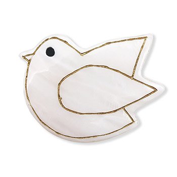 貝帯留（ハト）【リオン工芸】