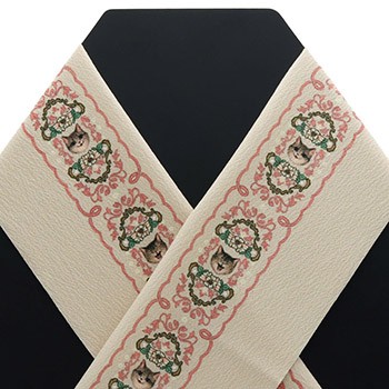 シルジェリー半衿 (猫アールヌーヴォー)『hitoshio』【ブンラク】