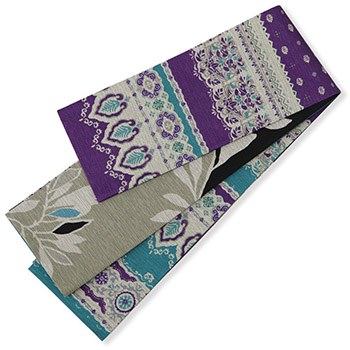 仕立て上がりリバーシブル半巾帯(モロッカン)【召しませ花】