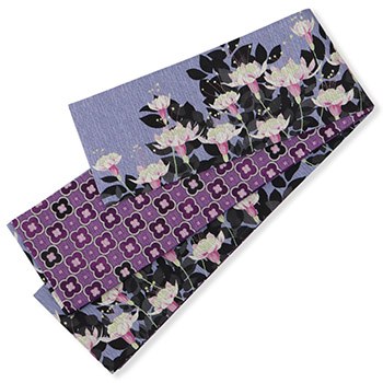 仕立て上がりリバーシブル半巾帯 (天使のイヤリング)【召しませ花】