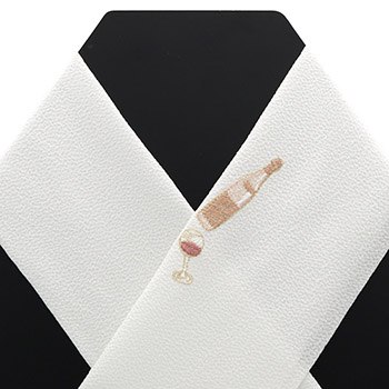 ワンポイント刺繍半衿(ワイン)【いち利モールオリジナル】