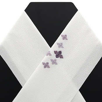 ワンポイント刺繍半衿(花菱)【いち利モールオリジナル】