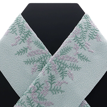 刺繍半衿（ミモザ）【いち利モールオリジナル】