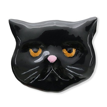 真鍮帯留（ネコの顔）