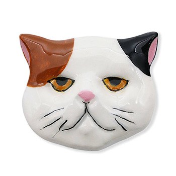 真鍮帯留（ネコの顔）