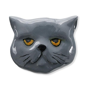 真鍮帯留（ネコの顔）