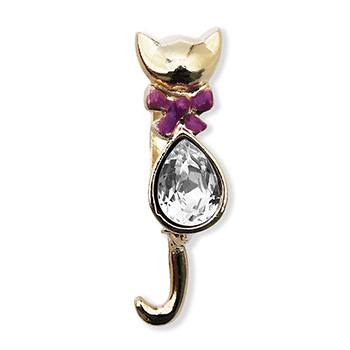 真鍮帯留（ゆらゆら猫しっぽ）