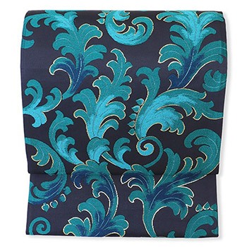 西陣袋帯(北欧唐草花文)【ヤマキ織物】