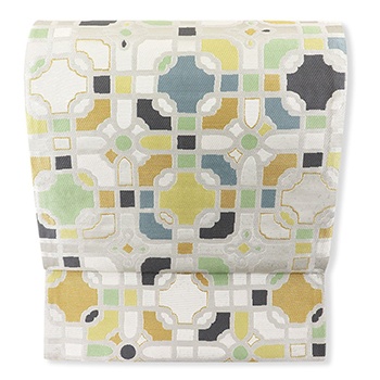 西陣袋帯（アラベスク文様）『百楽』【となみ織物】