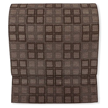 西陣袋帯（市松）『黄金ムガ』【桜井】