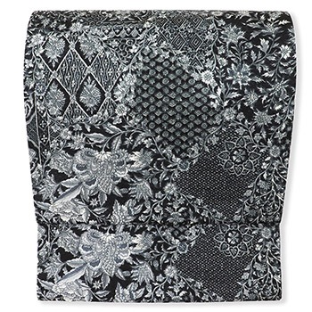 本手染め江戸更紗袋帯（裂取り）【染・大松】