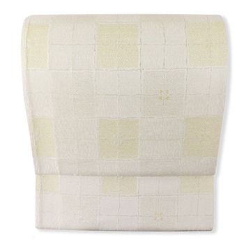 西陣袋帯（市松格子）【木原織物】