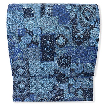 本手染め江戸更紗袋帯（色紙取り唐草）【染・大松】