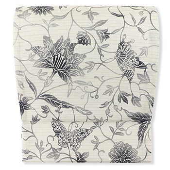 京紅型染め袋帯（花蝶文）