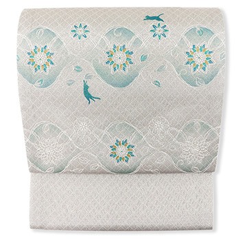 刺繍袋帯（猫に丸華文）