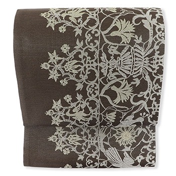 西陣袋帯（献上取花鳥文）【洛陽織物】