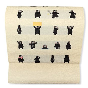 西陣九寸名古屋帯『くまモン』【岡文織物】