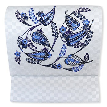 琉球紅型九寸名古屋帯（葵）