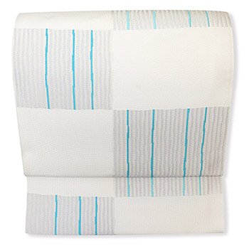 西陣九寸名古屋帯(縞市松)【山田織物】