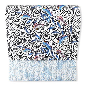 琉球紅型夏九寸名古屋帯（トントンミー）『米寿記念』【城間栄順】