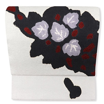 絞り九寸名古屋帯(葉紋)『彩重ね』【藤娘きぬたや】