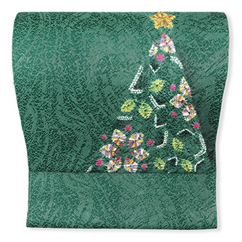 縫い締め九寸名古屋帯（クリスマスツリー）【藤娘きぬたや】