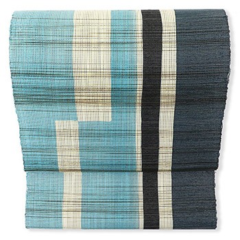 ロウケツ染め九寸名古屋帯(変わり市松)