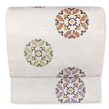 西陣九寸名古屋帯（華紋）【山田織物】