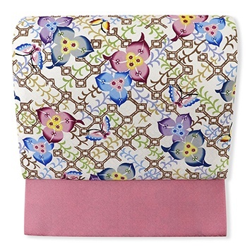 琉球紅型九寸名古屋帯（ブーゲンビリア）【知念冬馬】